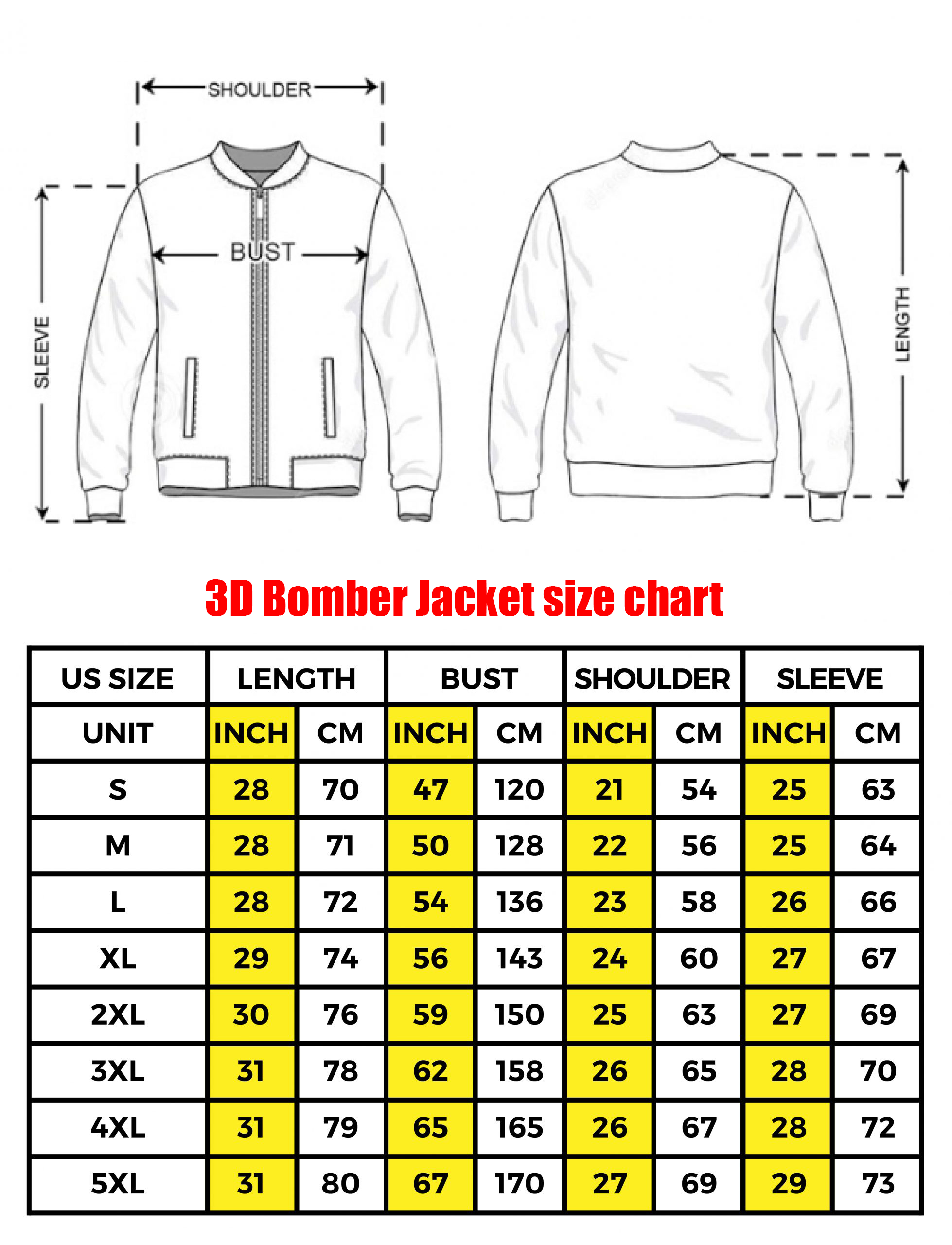 Size guide jacket